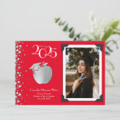 Leerleraar onderwijs Silver Afstuderen Red Kaart (Staand voorkant)