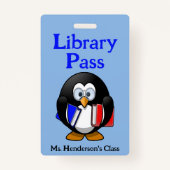 Leerleraar schoolbibliotheek Hall Pass Badge (Voorkant)