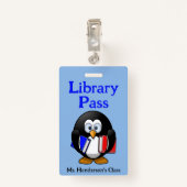 Leerleraar schoolbibliotheek Hall Pass Badge (Achterkant met clip)