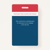 Leerleraar schoolwerkenden badge (Achterkant)