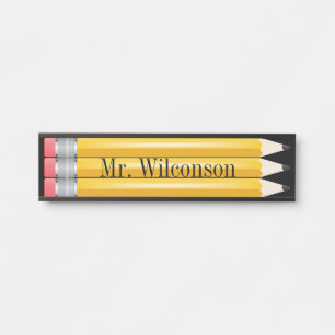 Leerleraar student Pencils naambord wandplaat Deurbordje