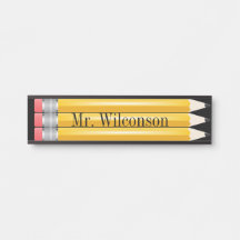Leerleraar student Pencils naambord wandplaat