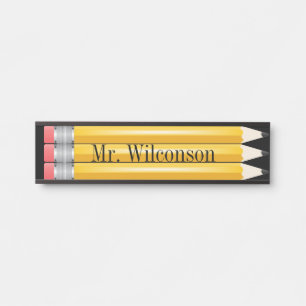 Leerleraar student Pencils naambord wandplaat Deurbordje