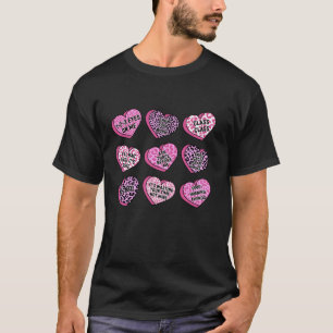 Leerleraar Valentijnsdag Heart Conversation Snoep T-shirt