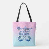 Leerleraar zomerpastel blauwe roze ombre tote bag (Achterkant)