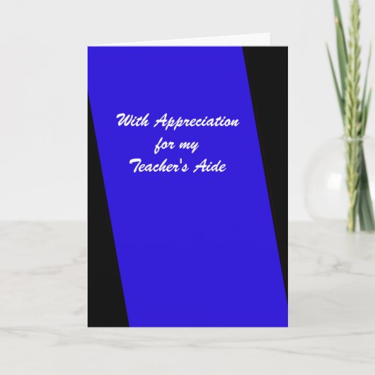 Leerleraar's assistent Dank je, Royal Blue Bedankkaart (Voorkant)