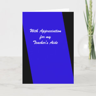 Leerleraar's assistent Dank je, Royal Blue Bedankkaart