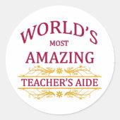 Leerlerarenassistent Ronde Sticker (Voorkant)