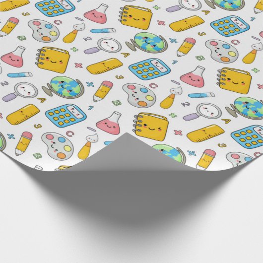 Leerlerarenopleiding schoolspullen patroon cadeaupapier (Hoek)