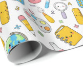 Leerlerarenopleiding schoolspullen patroon cadeaupapier (Rol Hoek)