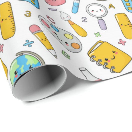 Leerlerarenopleiding schoolspullen patroon cadeaupapier (Rol Hoek)