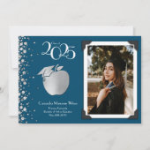 Leerlerarenopleiding Silver Afstuderen Navy Blue Kaart (Voorkant)