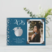 Leerlerarenopleiding Silver Afstuderen Navy Blue Kaart (Staand voorkant)