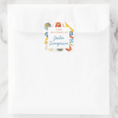 Leerleslokaal boekbord vierkante sticker (Tas)