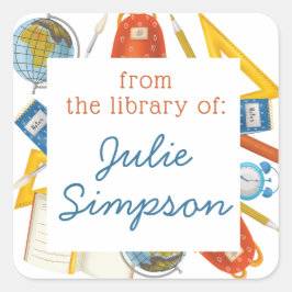 Leerleslokaal boekbord vierkante sticker