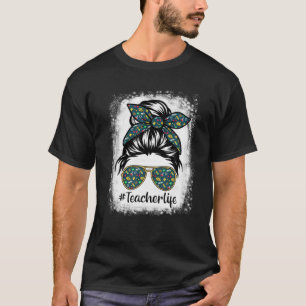 Leerleven Leraar Messine Bun Life Hair Glasses Bl. T-shirt