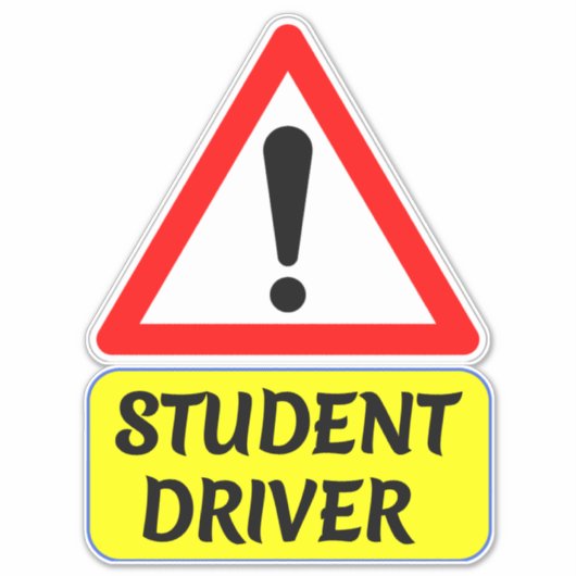 Leerling-bestuurder met Stopbord Auto Sticker (Voorkant)