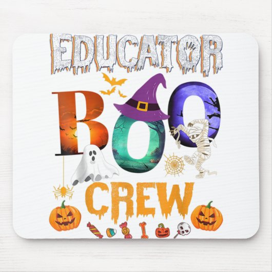Leerling Boo Crew Leerleraar Student Funny Hallowe Muismat (Voorkant)
