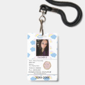 Leerling Homeschoting School Mam ID Rainbow  Badge (Voorzijde met lanyard)