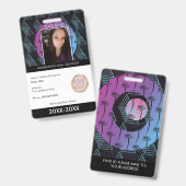 Leerling Homeschoting School Mam ID Tropische Vorm Badge (Voor- en achterkant)