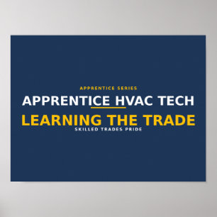 Leerling HVAC-technicus leert het vak — Geschoold Poster