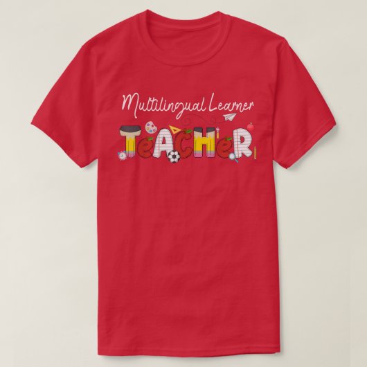 Leerling-leraar meertalige lessen naar school t-shirt (Design voorkant)