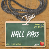 Leerling Student Bathroom Hall Pass Chalkboard Badge