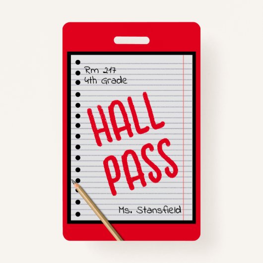 Leerling student Papier klaslokaal Bathroom Hall p Badge (Voorkant)