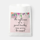 Leerlingen bedankt florale blush roze bedankzakje (Voorkant)