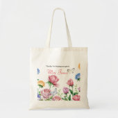 Leerlingen floral bedankt canvas tas (Voorkant)
