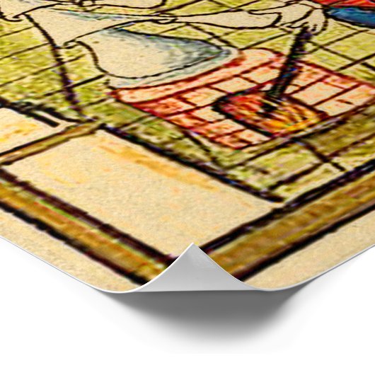 leerlingen in een middeleeuws laboratorium poster (Hoek)