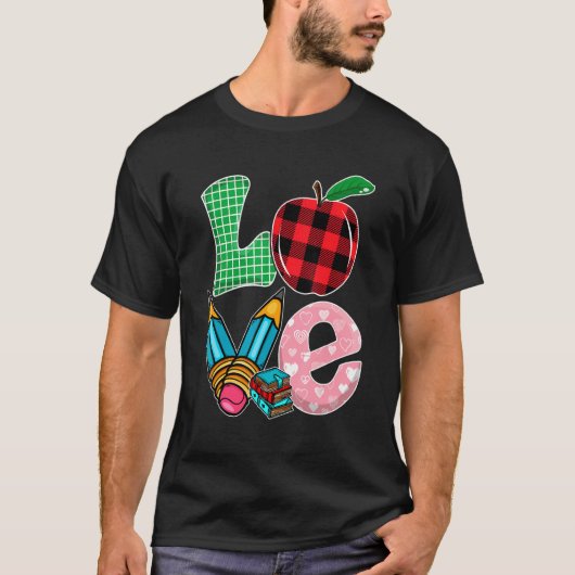 Leerlingen liefdesleraar potlood Leerleraar T-shirt (Voorkant)