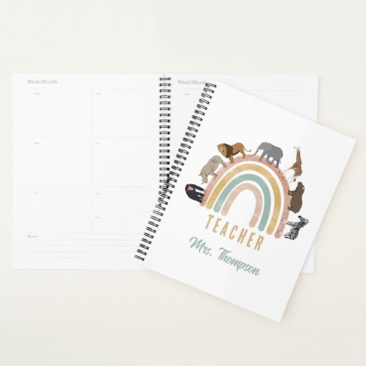 Leerlingen regenboogdieren Oerwoud leraar Planner (Display)