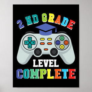 Leerlingen uit de 2e klas die gamen – Level Comple Poster
