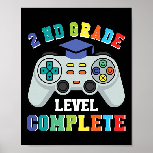 Leerlingen uit de 2e klas die gamen – Level Comple Poster (Voorkant)