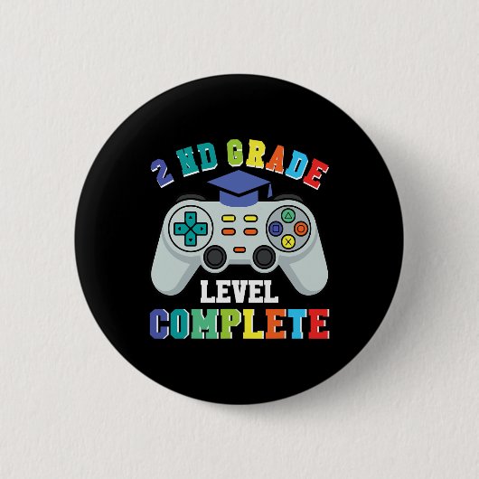 Leerlingen uit de 2e klas die gamen – Level Comple Ronde Button 5,7 Cm (Voorkant)