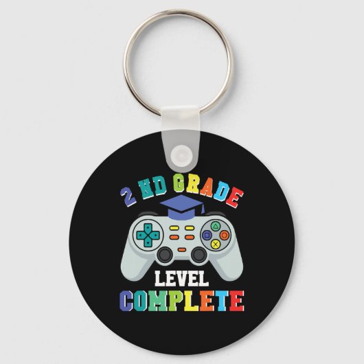 Leerlingen uit de 2e klas die gamen – Level Comple Sleutelhanger (Voorkant)