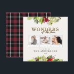 Leerlingen van zijn liefde 3 foto's met gouden bla feestdagenkaart<br><div class="desc">Wonders van zijn liefde,  religieus 3 fototoestel,  gouden scripttekst en waterverf foliage-feestkaart. Verander de achtergrondkleur om de kaart aan te passen.</div>