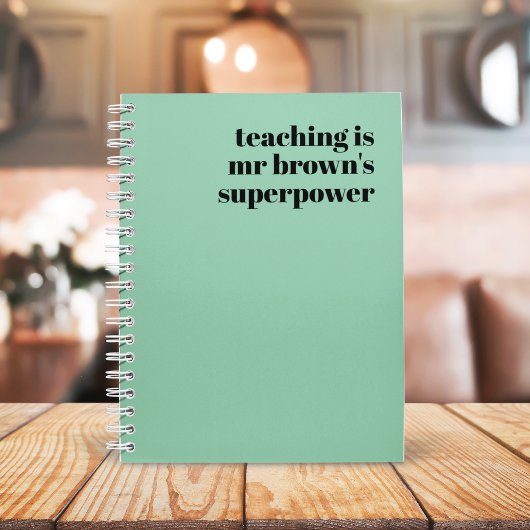 Leerlingenappreciatie Gift Retro Superpower Green Notitieboek