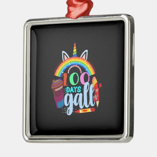 Leerlingencadeau | 100 dagen lang metalen ornament (Links)