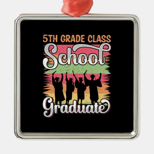 Leerlingencadeau | 5e klas Afstuderen Metalen Ornament (Voorkant)