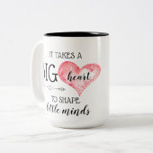 Leerlingencadeau | Aangepast grote hardetoerekenin Tweekleurige Koffiemok (Voorkant links)