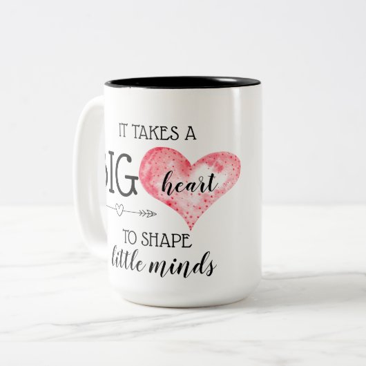 Leerlingencadeau | Aangepast grote hardetoerekenin Tweekleurige Koffiemok (Voorkant links)