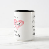 Leerlingencadeau | Aangepast grote hardetoerekenin Tweekleurige Koffiemok (Center)