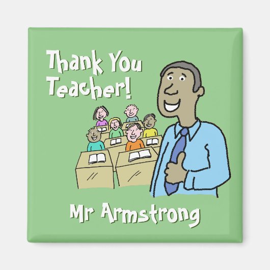 Leerlingencadeau. Bedankt voor een mannelijke lera Magneet (Voorkant)