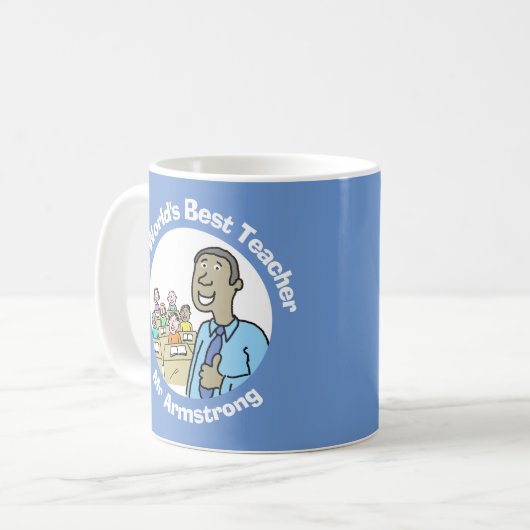 Leerlingencadeau. Beste mannelijke leraar ter were Koffiemok (Voorkant links)