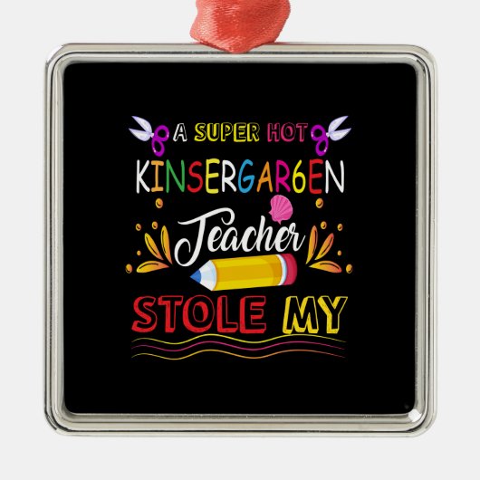 Leerlingencadeau | Een superwarendocent voor kinde Metalen Ornament (Voorkant)