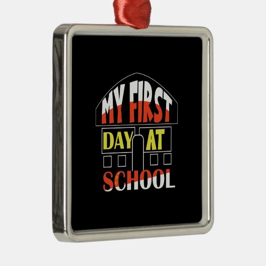 Leerlingencadeau | Eerste dag op school Metalen Ornament (Rechts)