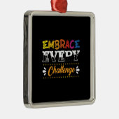 Leerlingencadeau | Elke uitdaging omhelzen Metalen Ornament (Rechts)