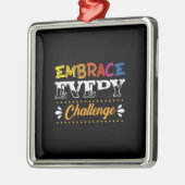 Leerlingencadeau | Elke uitdaging omhelzen Metalen Ornament (Links)